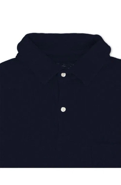 Fortela Missourim Waffle Jersey Short Sleeve Polo In Blue