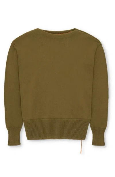 Fortela Noah Cotton Crewneck Sweater In Green