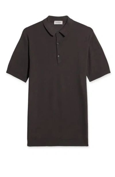 Fortela Isis Short Sleeve Knit Polo In Brown
