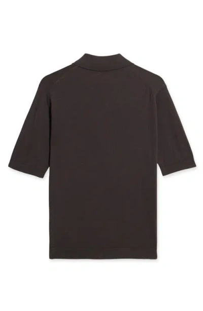 Fortela Isis Short Sleeve Knit Polo In Brown