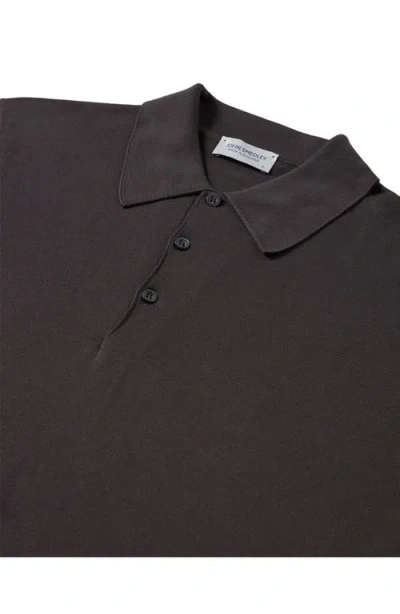Fortela Isis Short Sleeve Knit Polo In Brown