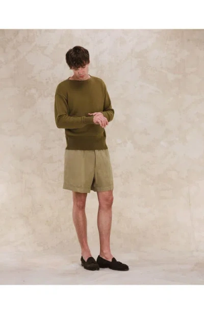 Fortela Noah Cotton Crewneck Sweater In Green