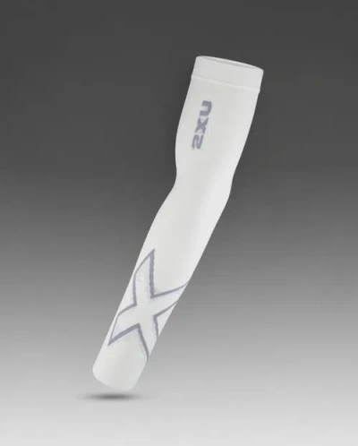 2xu Flex Run Comp Arm Sleeves In White