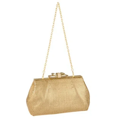 Whiting & Davis Blake Bow Clutch In Gold