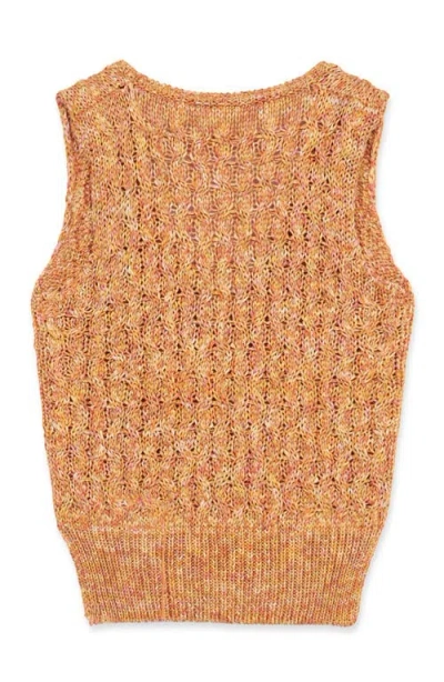 Fortela Lizzy Melange Cotton Knit Vest In Brown