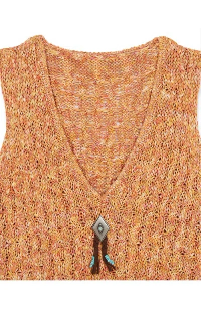 Fortela Lizzy Melange Cotton Knit Vest In Brown