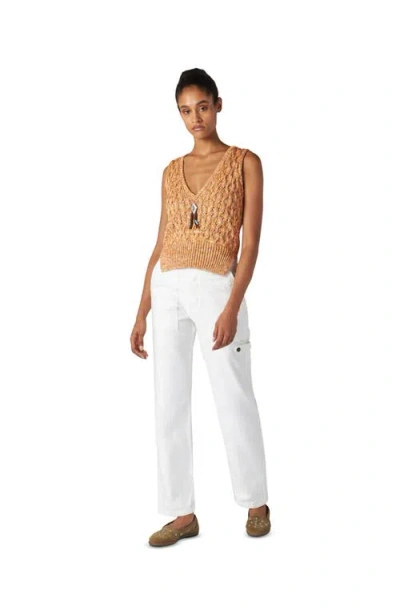 Fortela Lizzy Melange Cotton Knit Vest In Brown