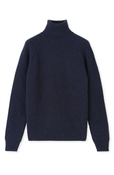 Fortela Oslo Merino Wool High Neck Sweater In Blue