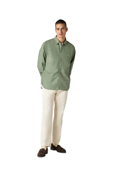 Fortela Workt Cotton Shirt In Green