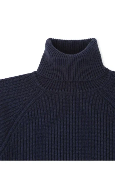 Fortela Oslo Merino Wool High Neck Sweater In Blue