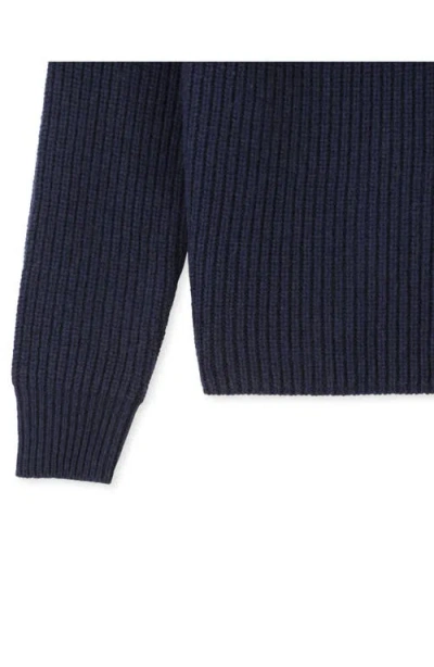 Fortela Oslo Merino Wool High Neck Sweater In Blue