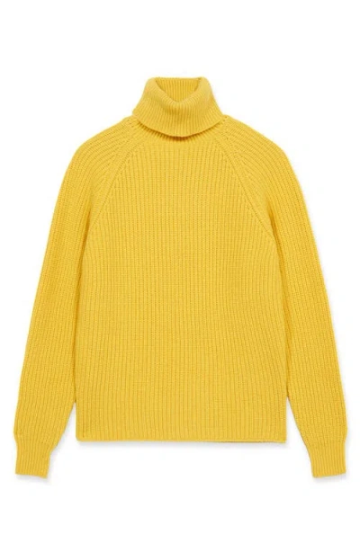 Fortela Oslo Merino Wool High Neck Sweater In Yellow
