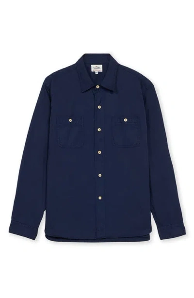Fortela Workt Cotton Shirt In Blue
