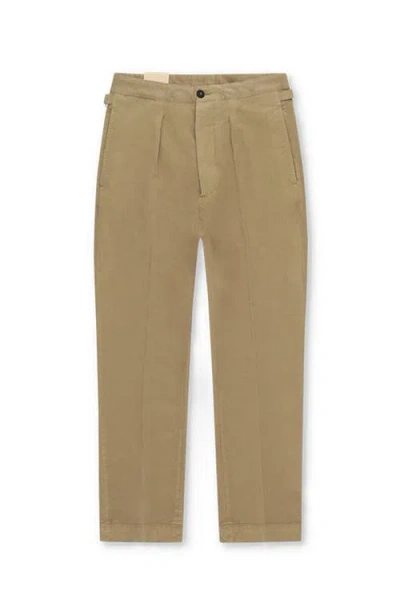 Fortela Oklahoma Cotton Pleated Trousers In Brown