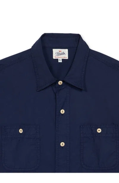 Fortela Workt Cotton Shirt In Blue