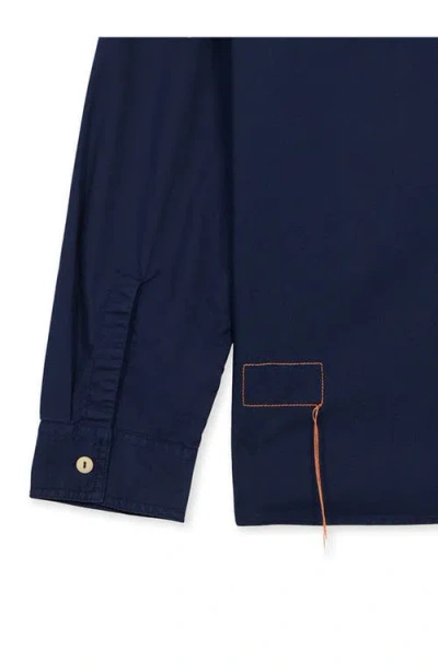 Fortela Workt Cotton Shirt In Blue