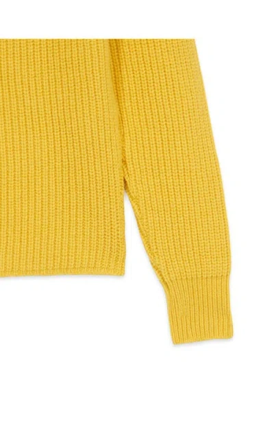 Fortela Oslo Merino Wool High Neck Sweater In Yellow