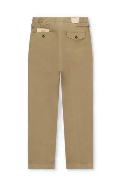 Fortela Oklahoma Cotton Pleated Trousers In Brown