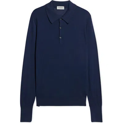 Fortela Finchley Cotton Knit Polo In Blue