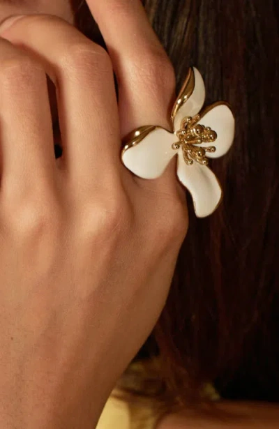 Retro Chic Large Iris Blossom Ring