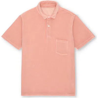 Fortela Missourim Terry Cloth Short Sleeve Polo In Pink