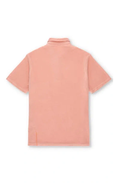 Fortela Missourim Terry Cloth Short Sleeve Polo In Pink