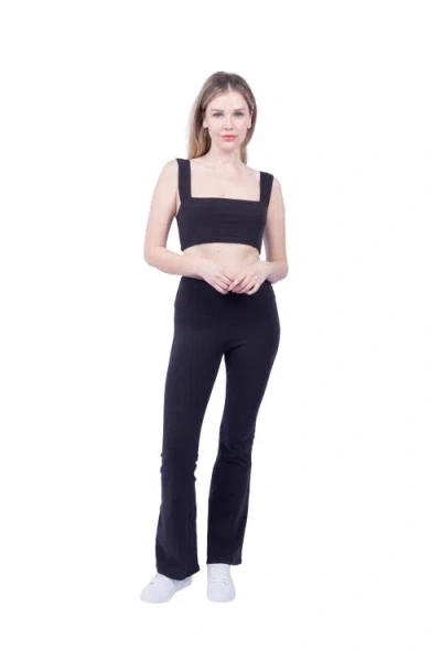 Lezat Vanna Organic Cotton Bootleg Flare Pant In Black