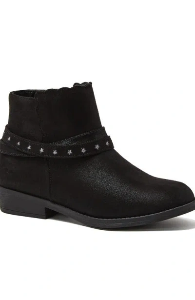 Lands' End Girls Shimmer Zip Up Western Booties In Black