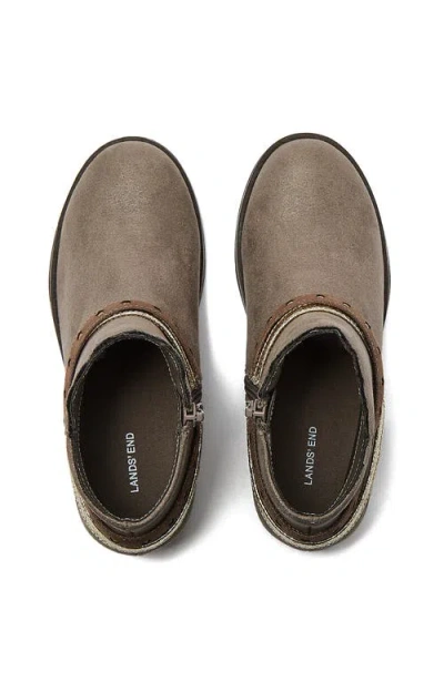 Lands' End Girls Shimmer Zip Up Western Booties In Multi