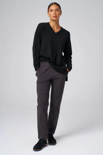 Franne Golde All-season Cuffed Tapered Pant In Black