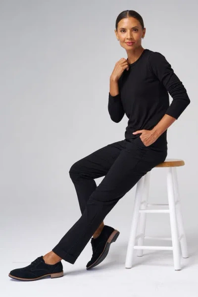 Franne Golde All-season Cuffed Tapered Pant In Black