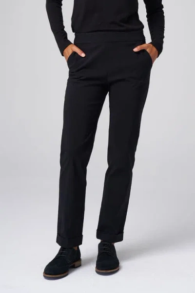 Franne Golde All-season Cuffed Tapered Pant In Black