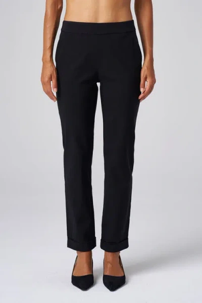 Franne Golde All-season Cuffed Tapered Pant In Black