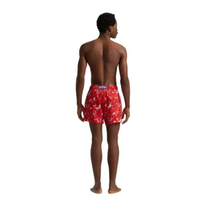 Vilebrequin Whimsical Whales Printed 5.5 Swim Trunks In Red