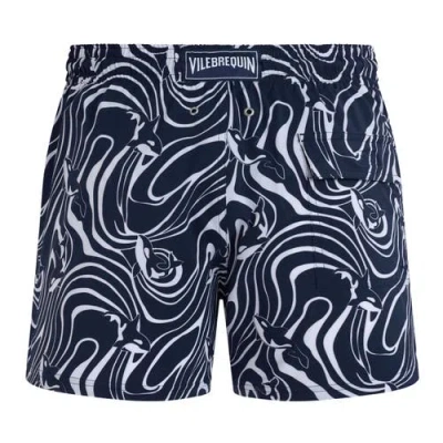 Vilebrequin Moorise Straight-leg Mid-length Printed Swim Shorts In Blue