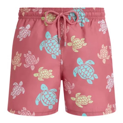 Vilebrequin Tortues Multicolores Printed 5.5 Swim Shorts In Pink