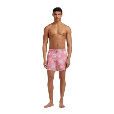 Vilebrequin Tortues Multicolores Printed 5.5 Swim Shorts In Pink