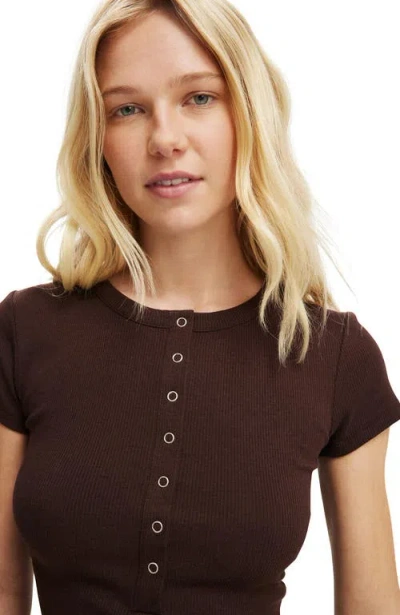 Cotton On Christy Henley Tee In Brown