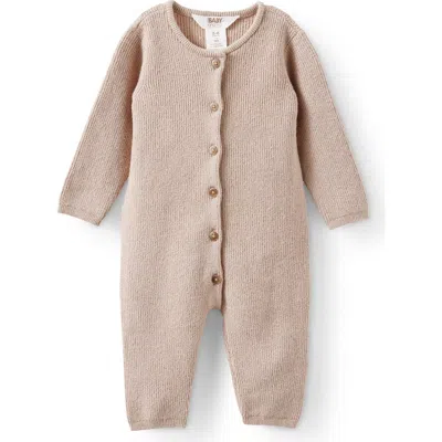 Cotton On Kids Organic Knit Long Sleeve All In One In Brown