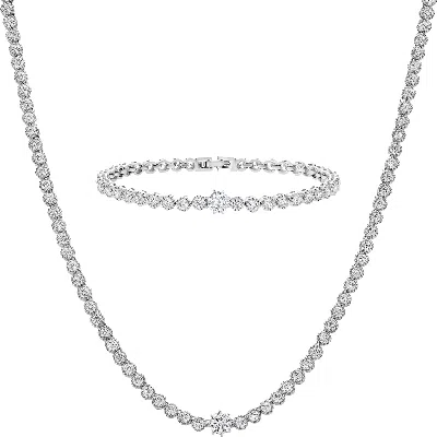 Bearfruit Jewelry Celeste Tennis Necklace & Bracelet Set Holiday Gift Idea In Multi