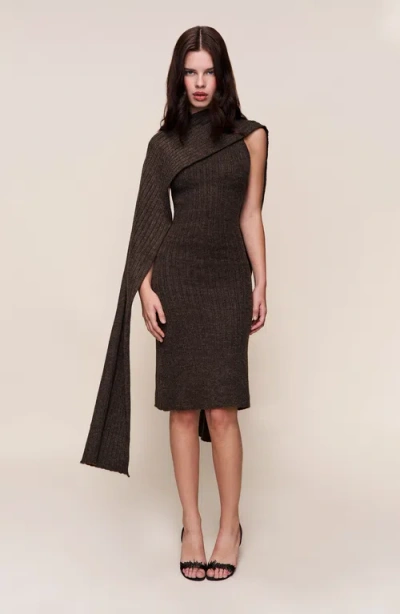 Guizio Hooded Knit Dress In Black