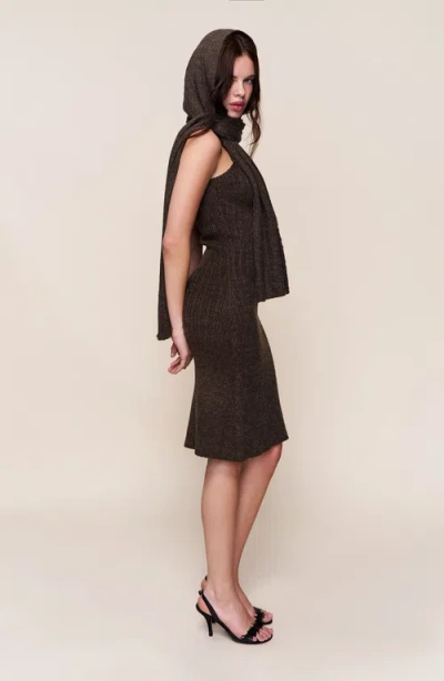 Guizio Hooded Knit Dress In Black