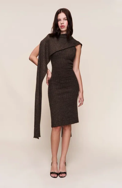 Guizio Hooded Knit Dress In Black