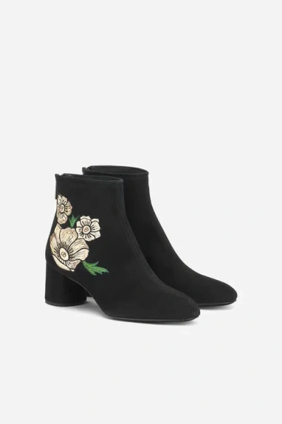 Agl Attilio Giusti Leombruni Obu Agl X Observed By Us Heeled Velour Bootie In Black