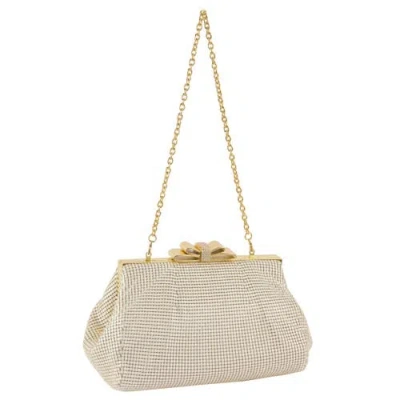 Whiting & Davis Blake Bow Clutch In Gold