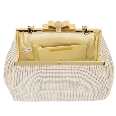 Whiting & Davis Blake Bow Clutch In Gold