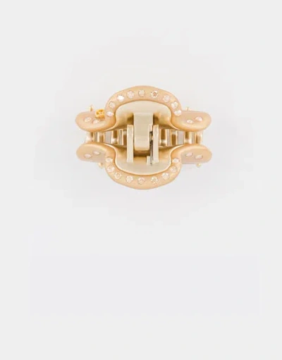 Alexandre De Paris Vendome Crystal Small Hair Clip In Gold