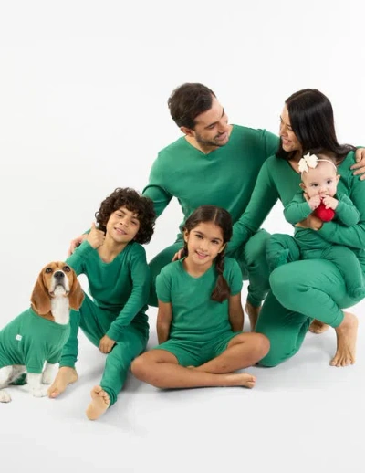 Leveret Womens Two Piece Cotton Pajamas Classic Solid Color In Green