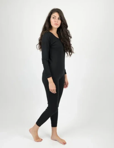 Leveret Cotton Solid Matching Family Pajamas In Black