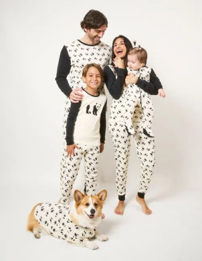 Leveret Cotton Printed Matching Family Pajamas In White